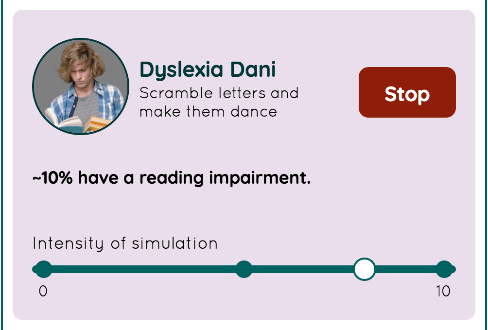 Dyslexia Dani の画面
